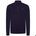 KAM 1/4 Zip Plain Knit Pullover - navy